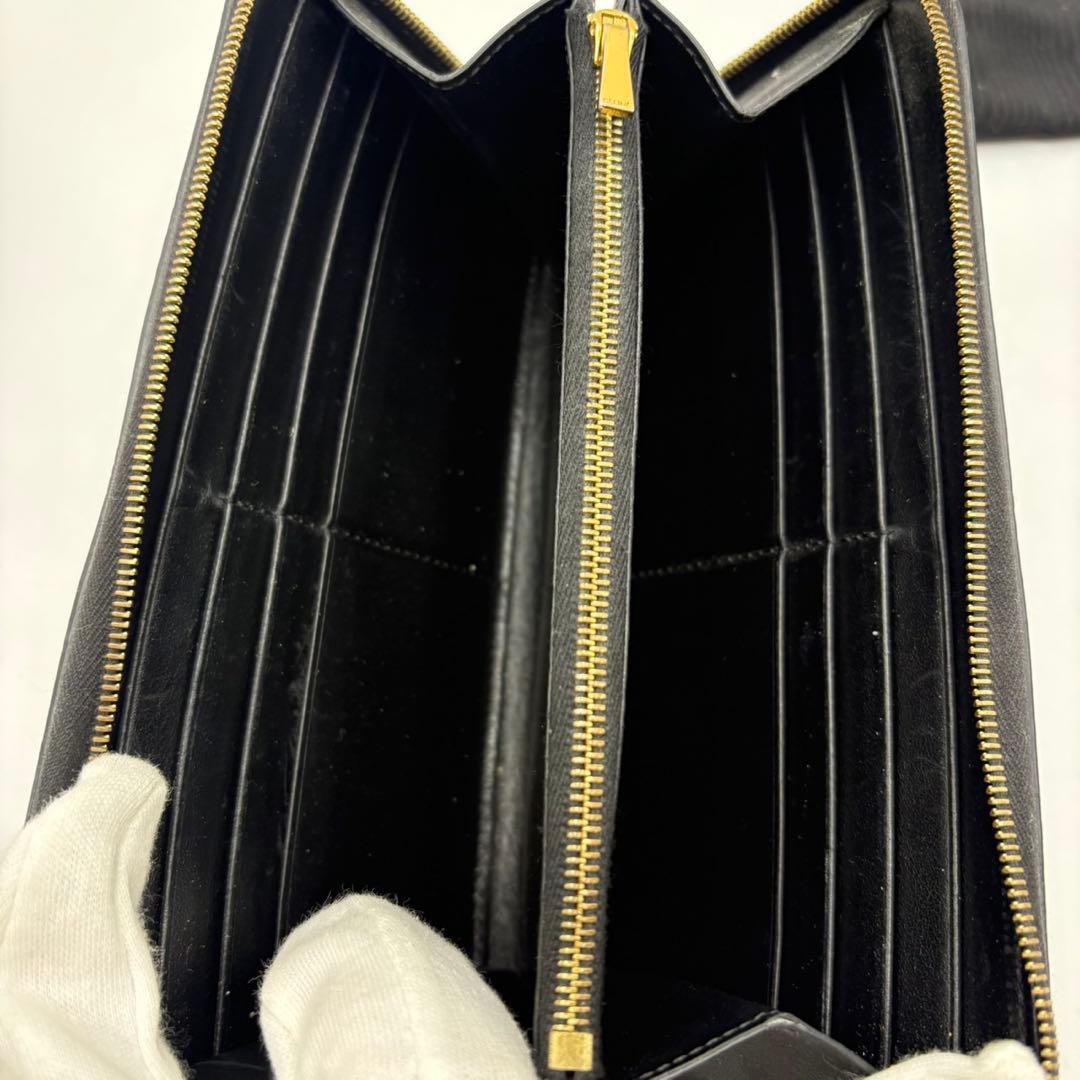 ✨極美品/付属品完備/希少✨セリーヌ　長財布　トリオンフ　エンボス総柄　ブラック