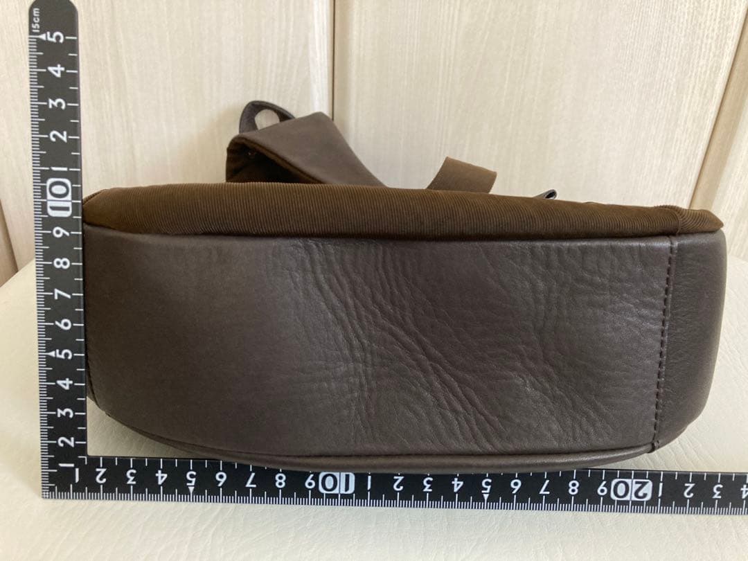 ダークブラウン レザー ナイロン バックパック