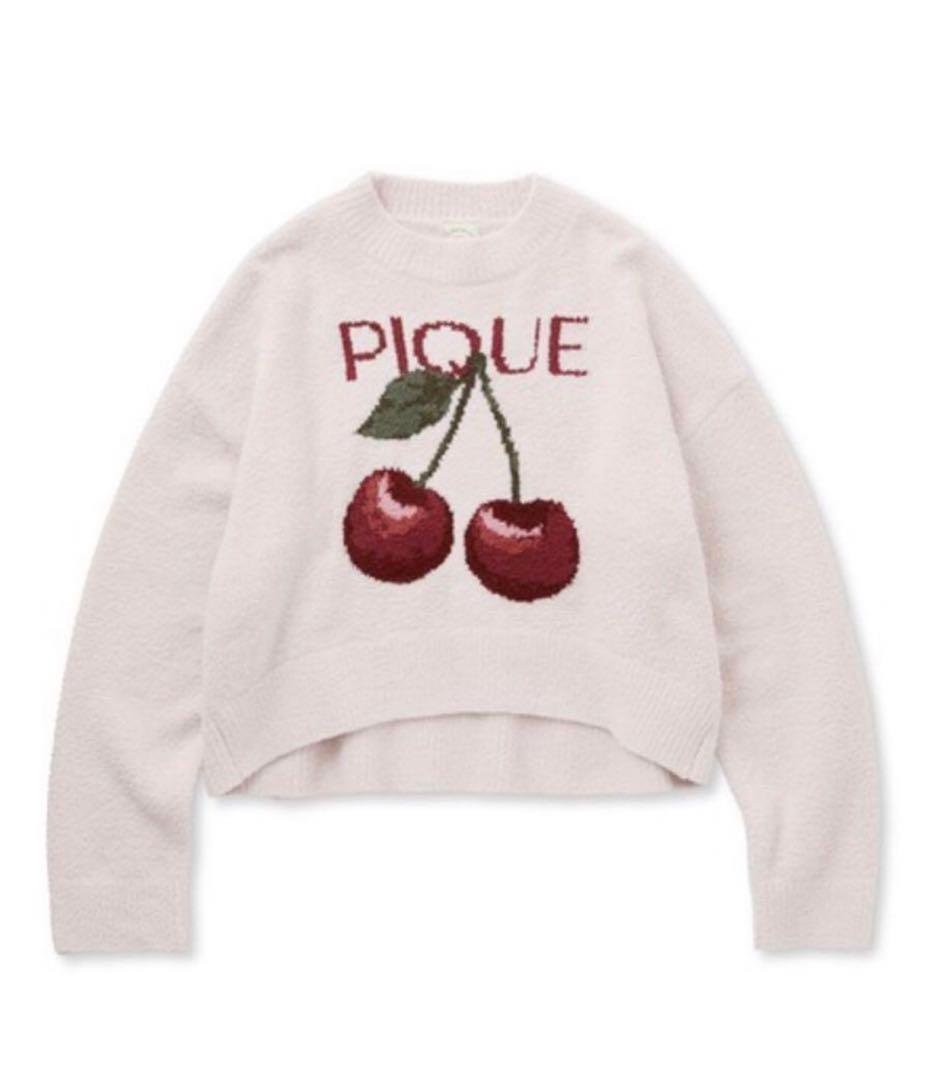 【送料込】チェリージャガードプルオーバー＆リブフレアショートパンツ セット