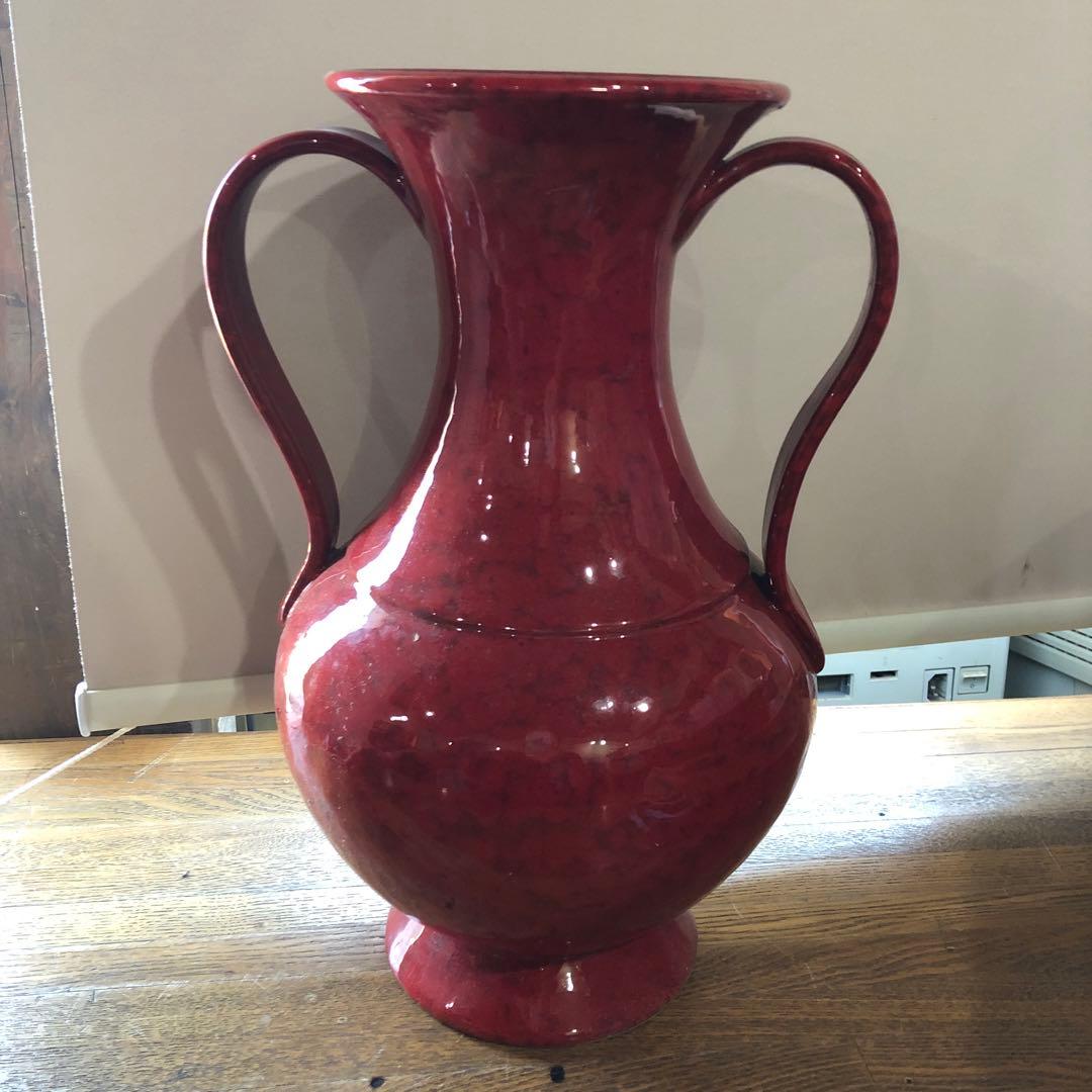 イタリア製 サルデリ イタリアンレッド 花器 陶器製 フラワーベース