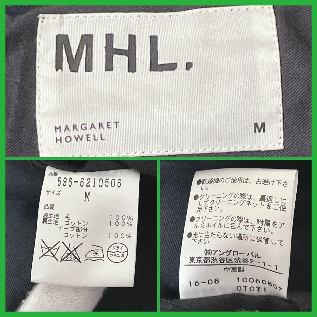 MHL. ロングダッフルコート ウール トグル M ネイビー 通勤 通学