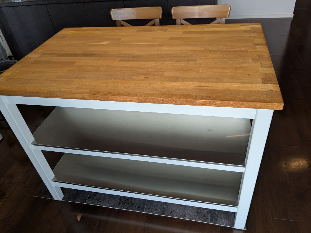 イケアIKEASTENSTORPアイランドキッチンテーブル＆椅子＋おまけ【引取
