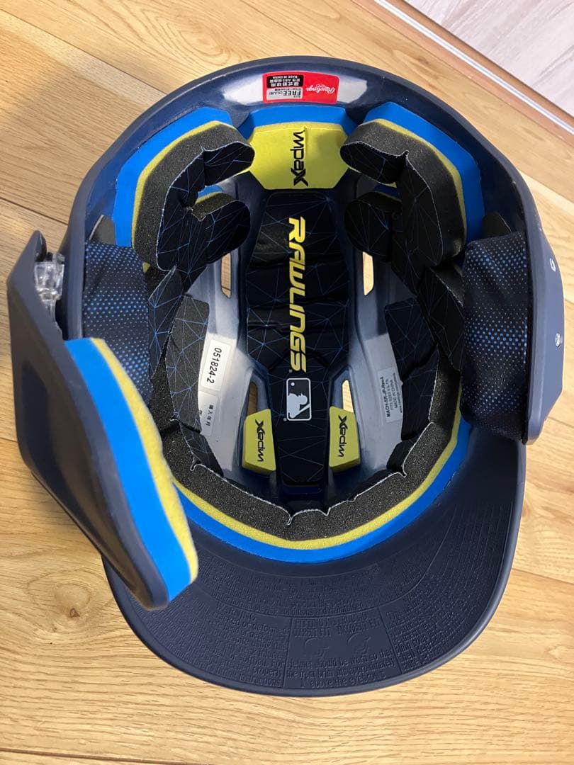 硬式ヘルメット 艶なし ネイビー フェイスガード 右打者 両耳 野球