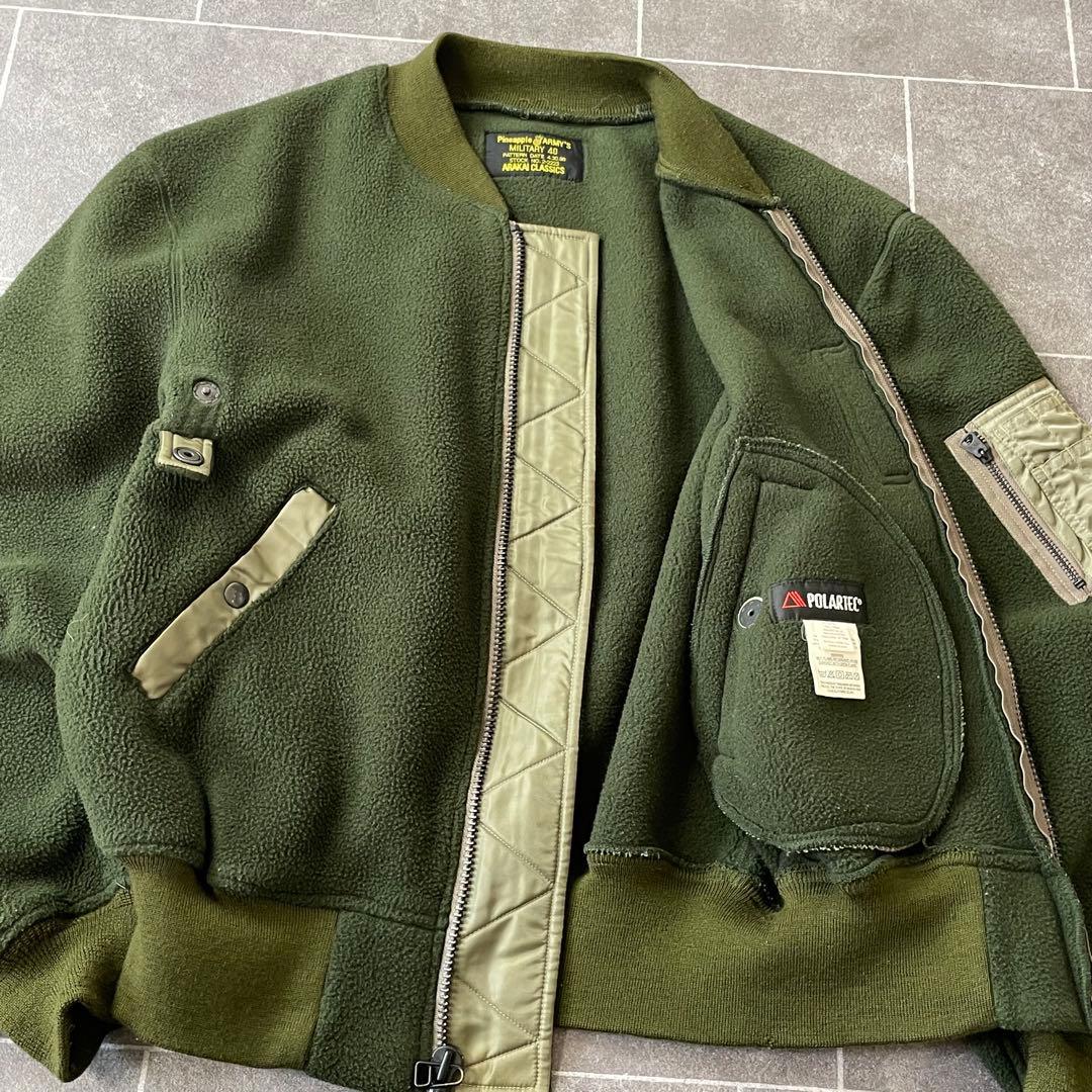 PineappleARMY'S MA-1ナイロン切替フリースボンバージャケット - メルカリ