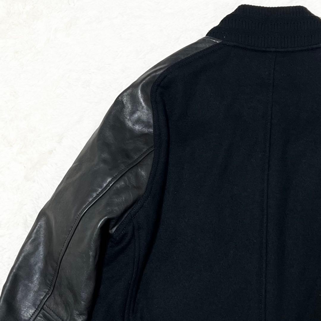 【ミヤザワ専用】ｗｊｋ ✨️スタジャン　切り替え　袖レザー　牛革　カウレザー　中綿