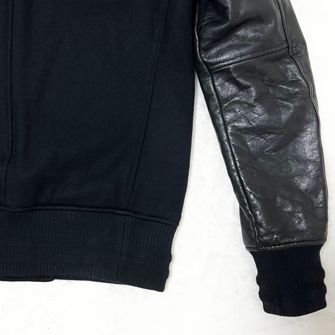 【ミヤザワ専用】ｗｊｋ ✨️スタジャン　切り替え　袖レザー　牛革　カウレザー　中綿