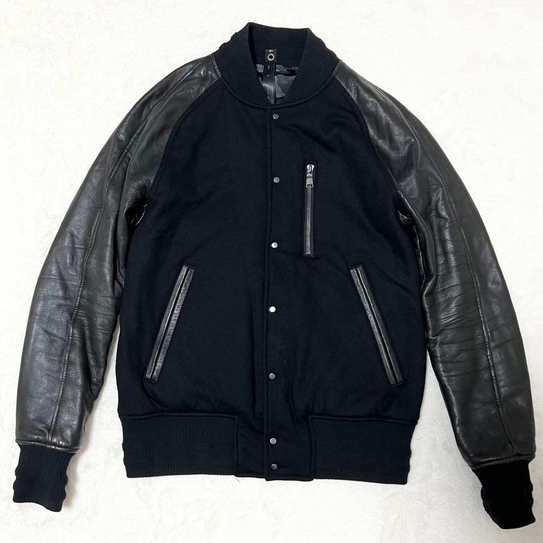 【ミヤザワ専用】ｗｊｋ ✨️スタジャン　切り替え　袖レザー　牛革　カウレザー　中綿