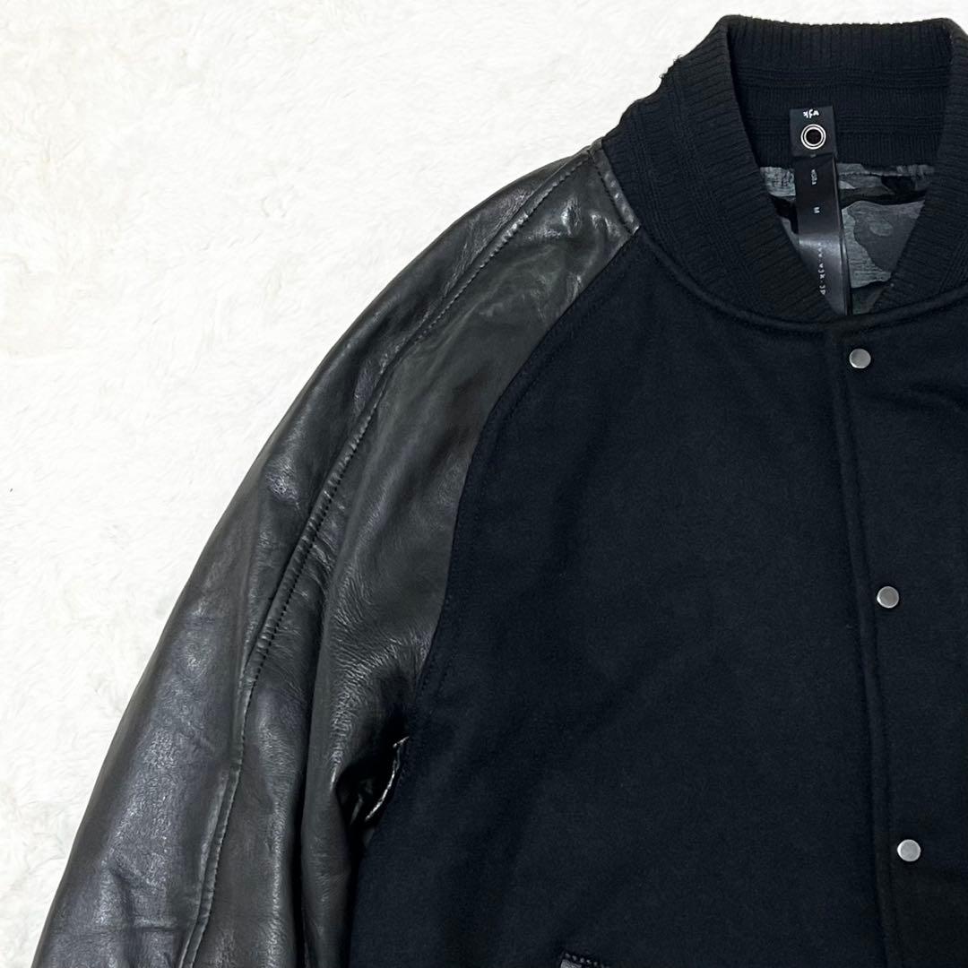 【ミヤザワ専用】ｗｊｋ ✨️スタジャン　切り替え　袖レザー　牛革　カウレザー　中綿