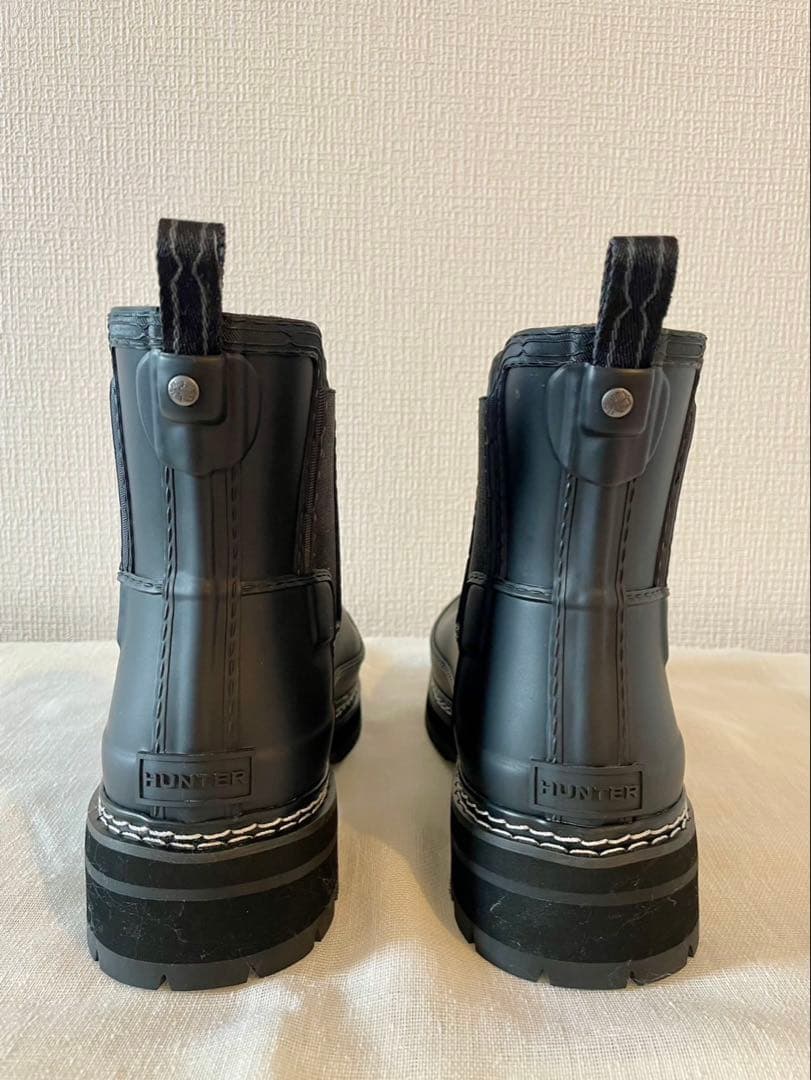 【ハンター】レインブーツ　サイドゴアブーツ　チェルシー　ブラック　黒