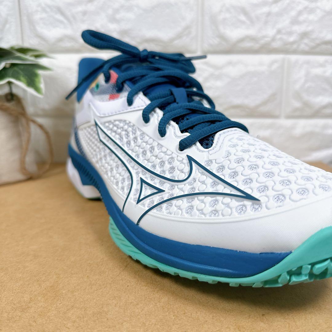 箱付き　ミズノ　テニスシューズ　25.5㎝　ウェーブエクシード　軽量　即日発送