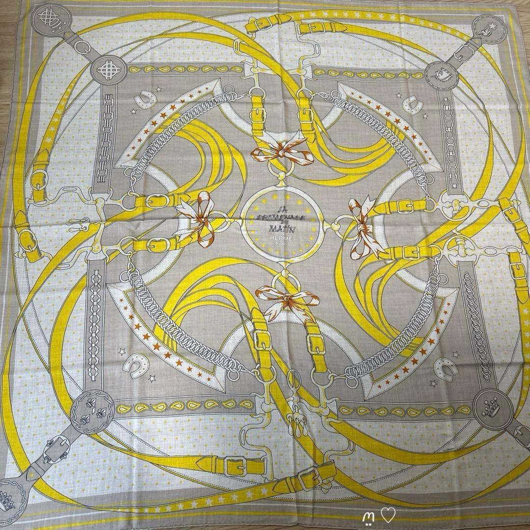 HERMESエルメス　カレジェアン　140　朝の散歩バンダナ　カシシル　ベージュ
