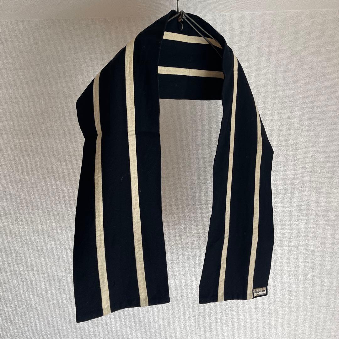 希少 50's 60's イギリス カレッジマフラー ブラック ヴィンテージ