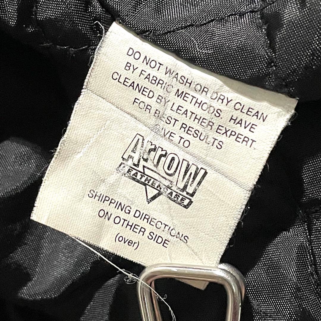 90s　ARROW　ウールスタジャン　袖レザー　MICHELIN 企業ロゴ刺繡