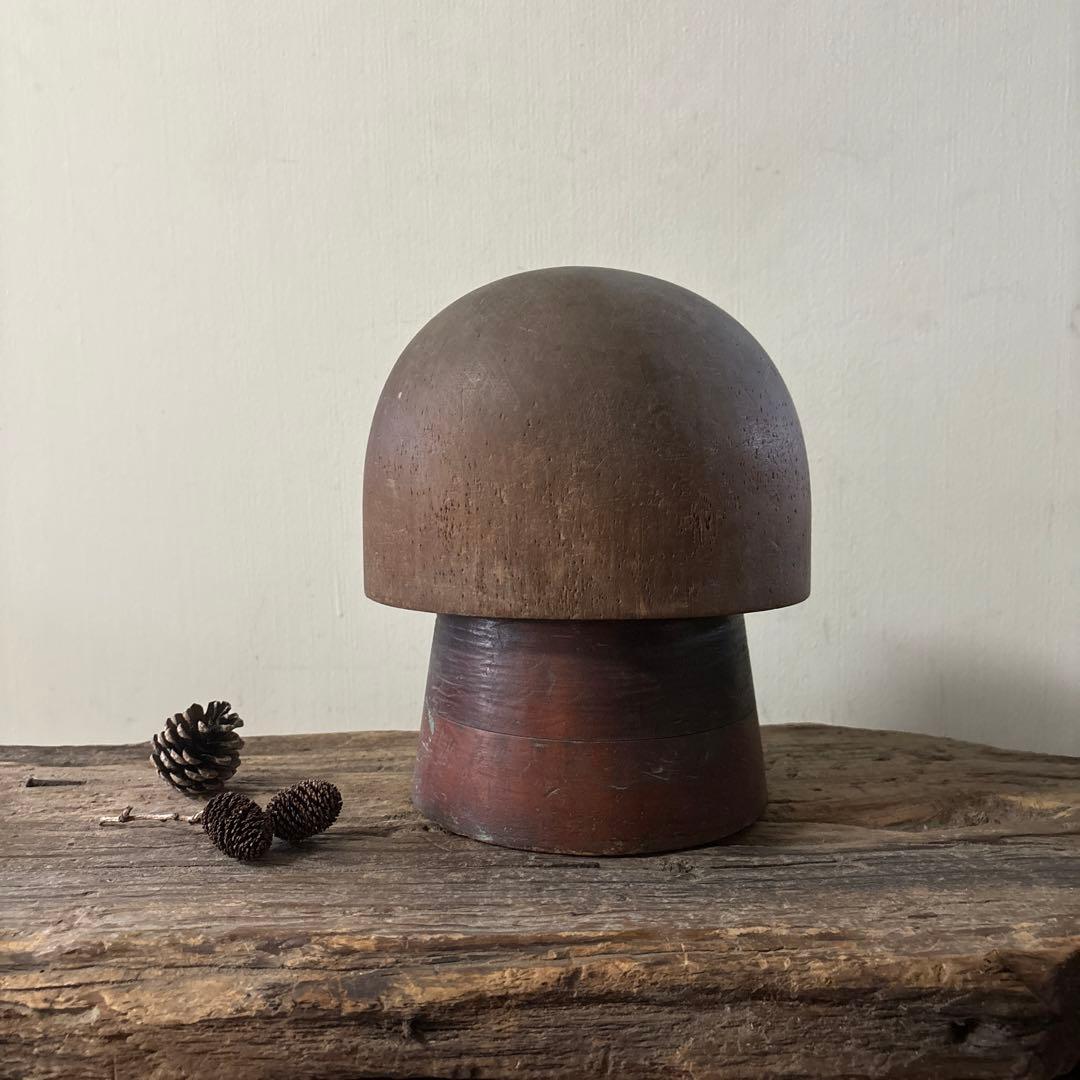 古道具　帽子木型 クラウン　スタンド　アンティーク　昭和レトロ　大正ロマン　李朝