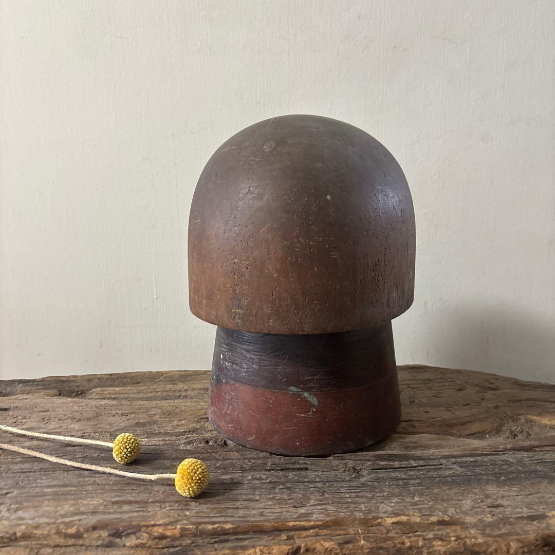 古道具　帽子木型 クラウン　スタンド　アンティーク　昭和レトロ　大正ロマン　李朝