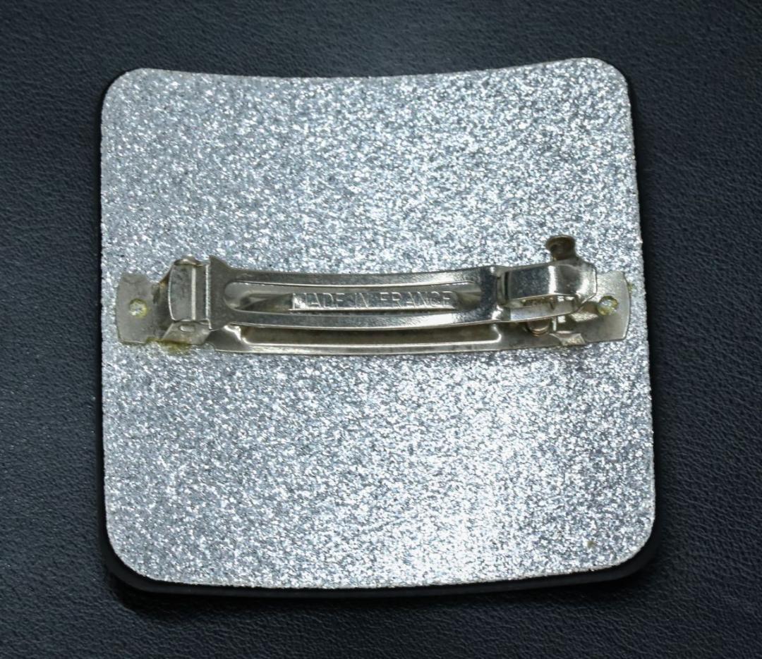 シャネル 00 バレッタ シルバーラメ スクエア ココ ヘアアクセサリーの