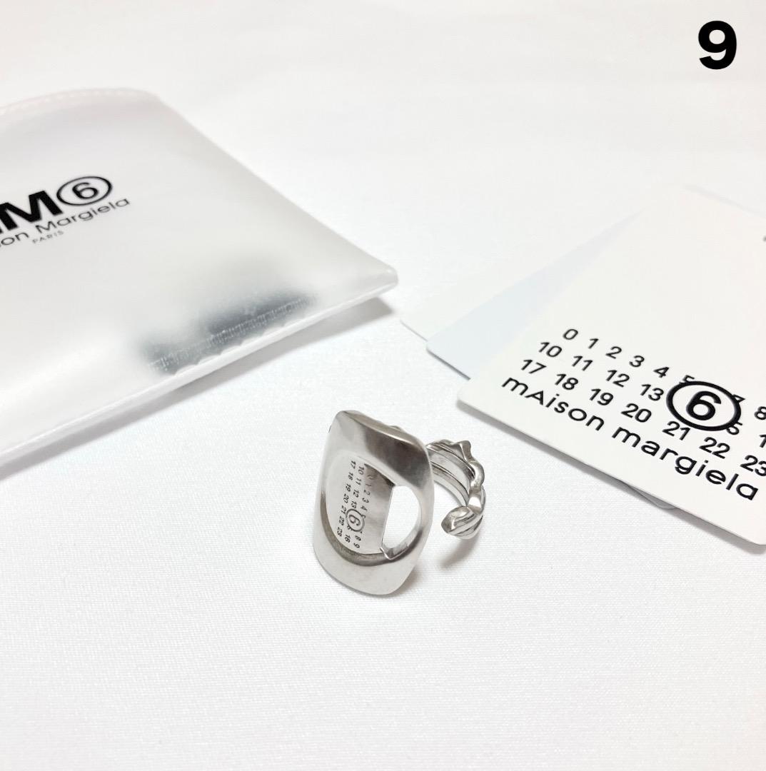 新品 9 マルジェラ MM6 25ss ブランドロゴキーリング 指輪 17938