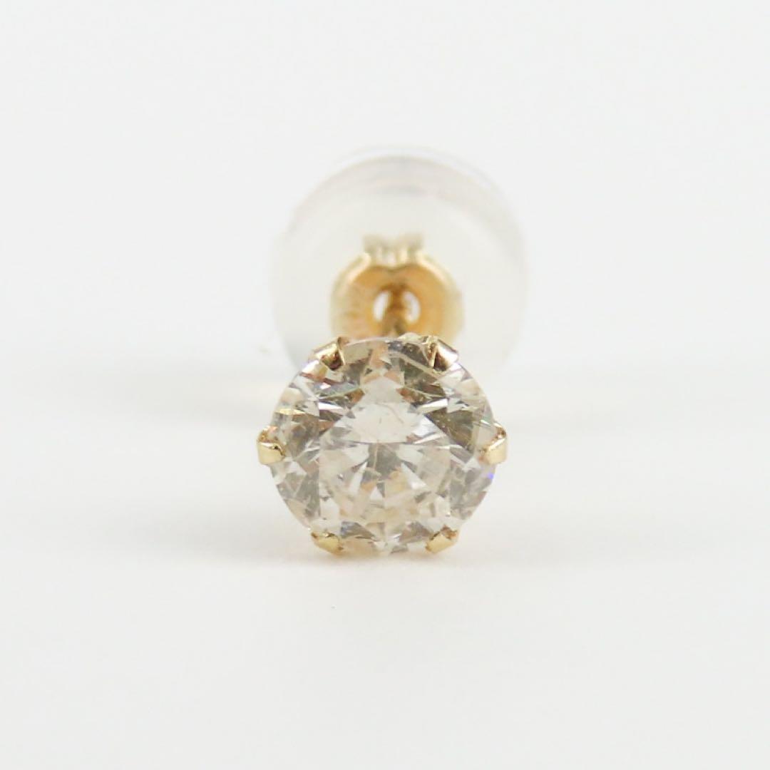 さ*0様 K18YG ダイヤモンド0.35ct 片耳ピアス　一粒ピアス　ブラウン