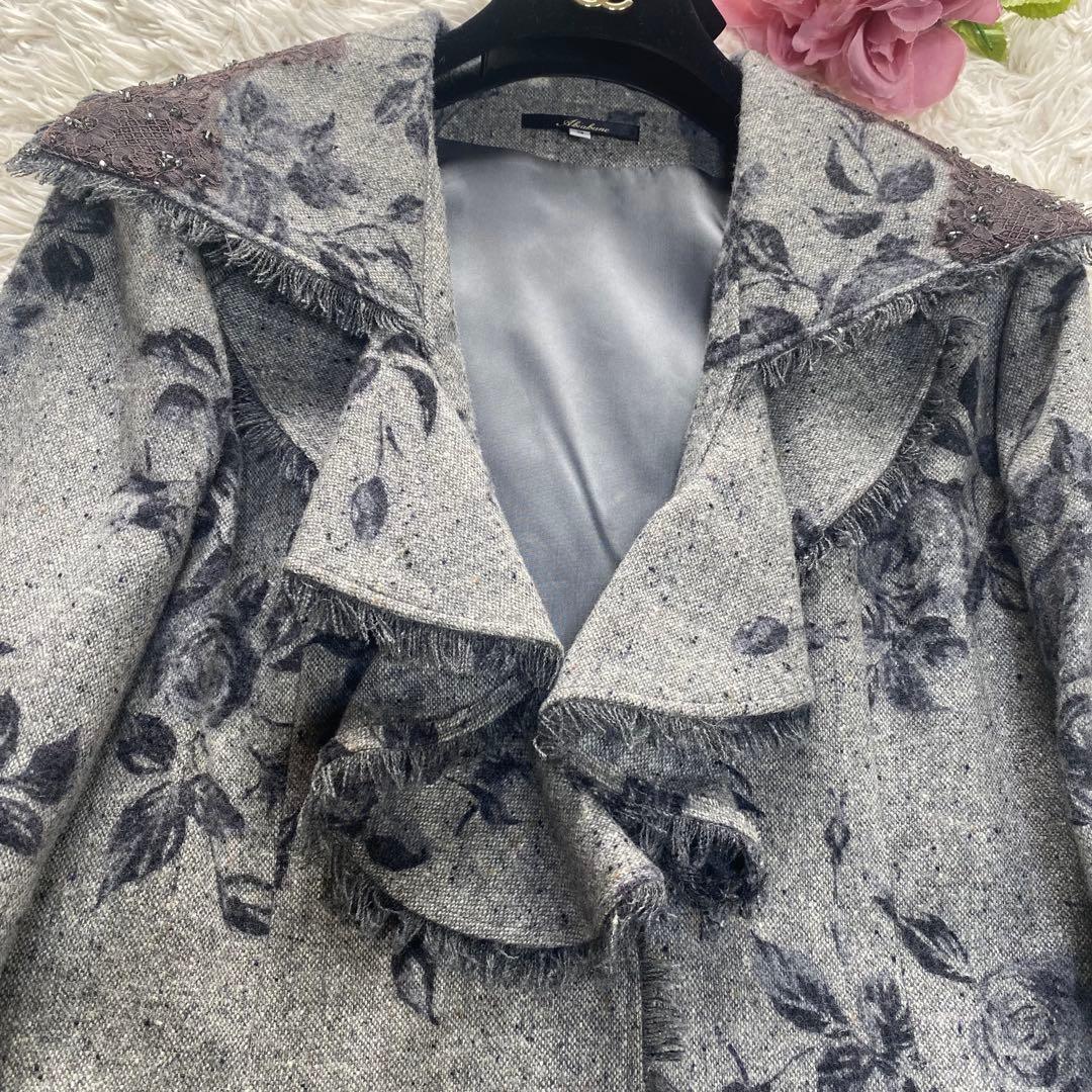 Akiakane アキアカネ バラ ローズ コート フリル レース ビジュー