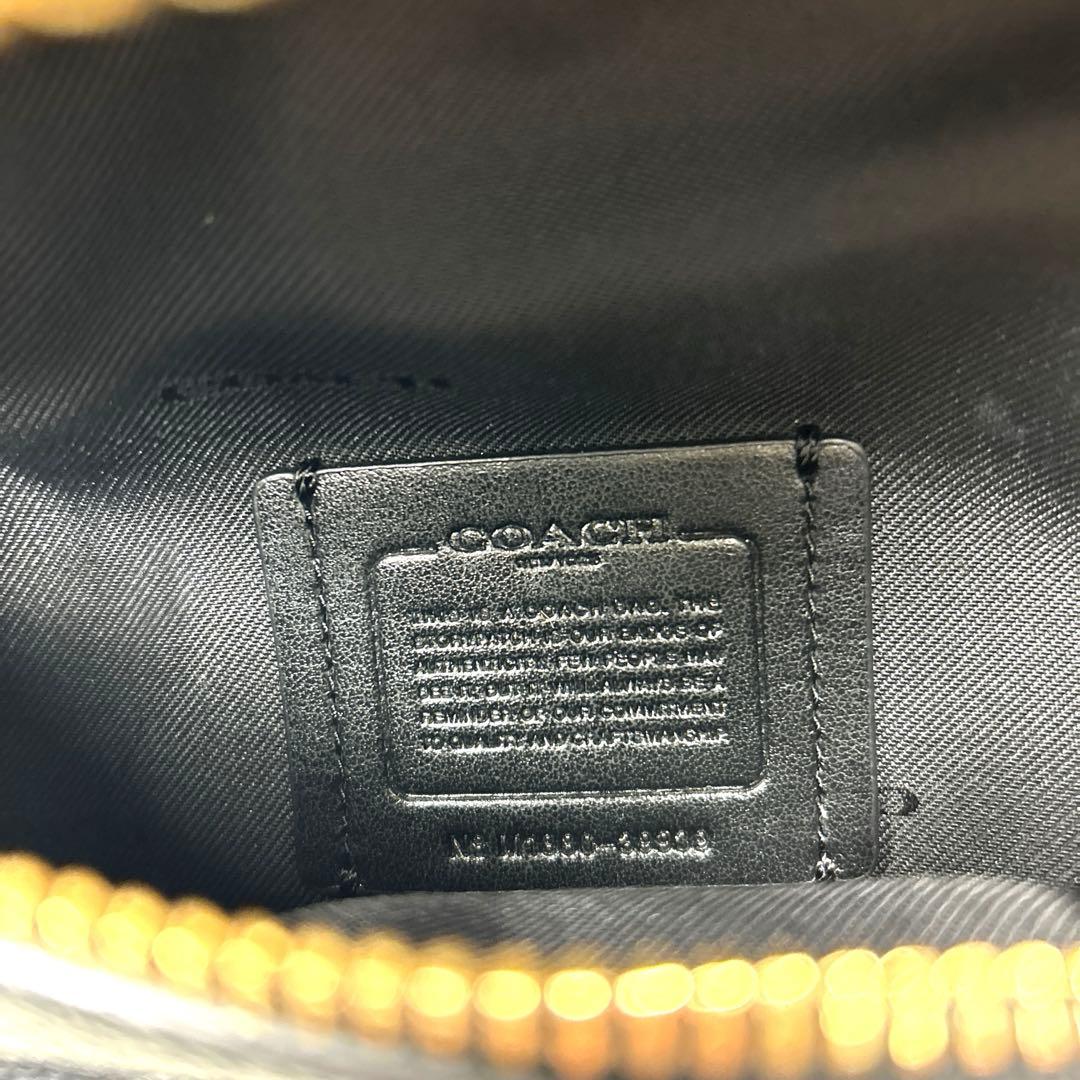 【極美品】COACH＊ボディバッグ レザーブラック ゴールドロゴ　完売品