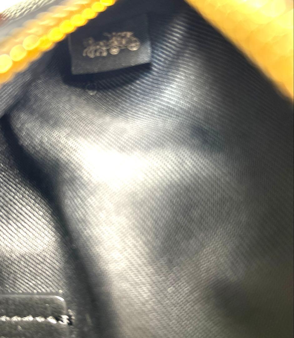 【極美品】COACH＊ボディバッグ レザーブラック ゴールドロゴ　完売品