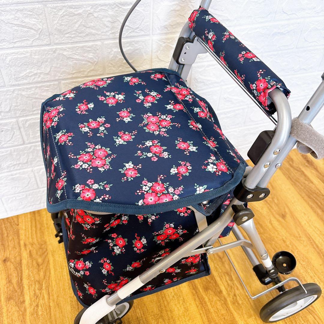 美品 島製作所 シルバーカー リズムRWC フローラル　花柄　取扱説明書付き