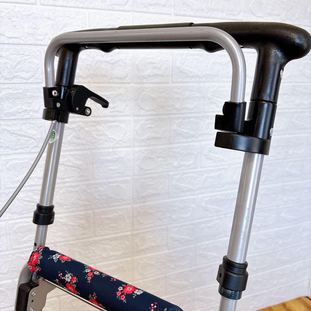 美品 島製作所 シルバーカー リズムRWC フローラル　花柄　取扱説明書付き