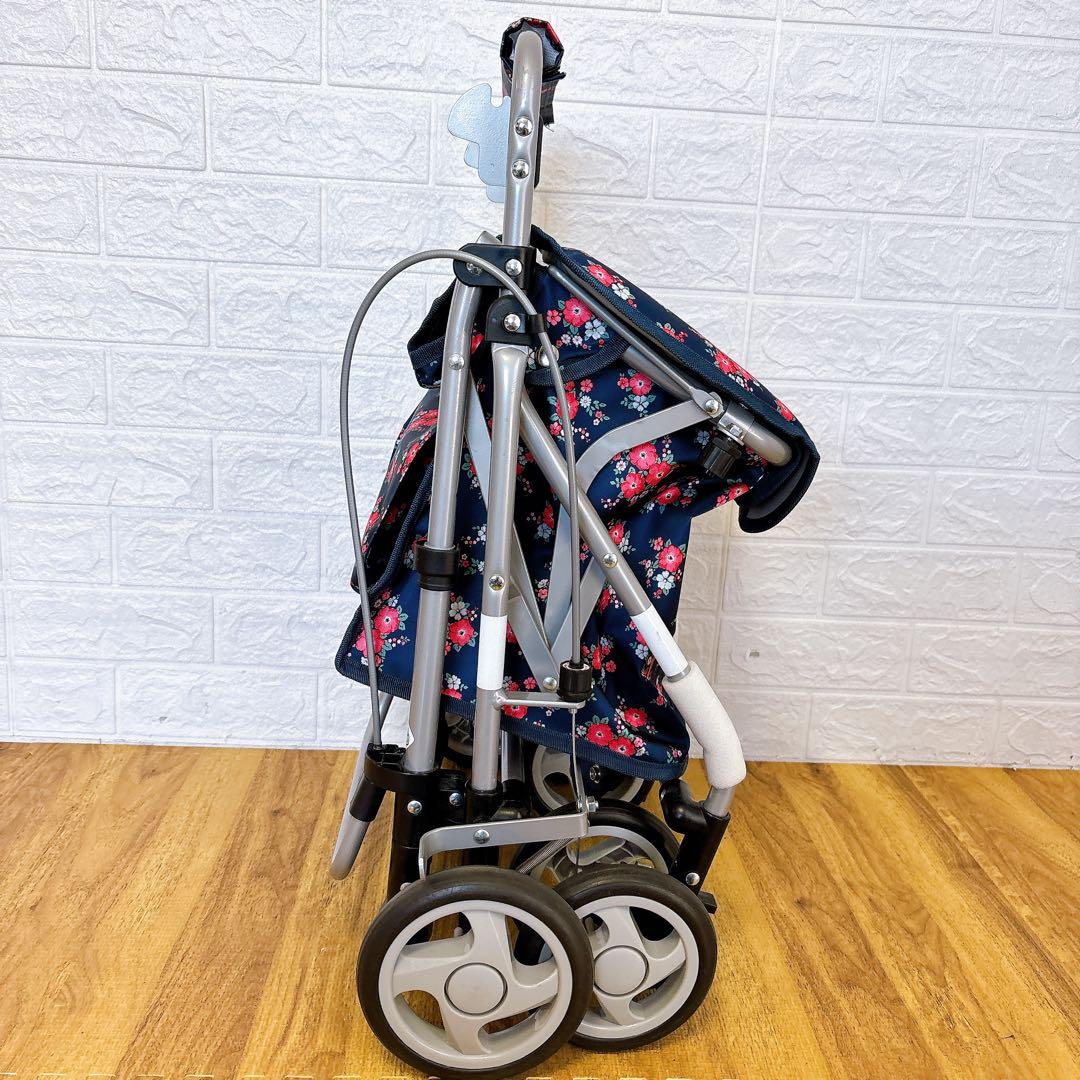 美品 島製作所 シルバーカー リズムRWC フローラル　花柄　取扱説明書付き