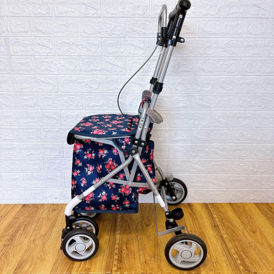 美品 島製作所 シルバーカー リズムRWC フローラル　花柄　取扱説明書付き