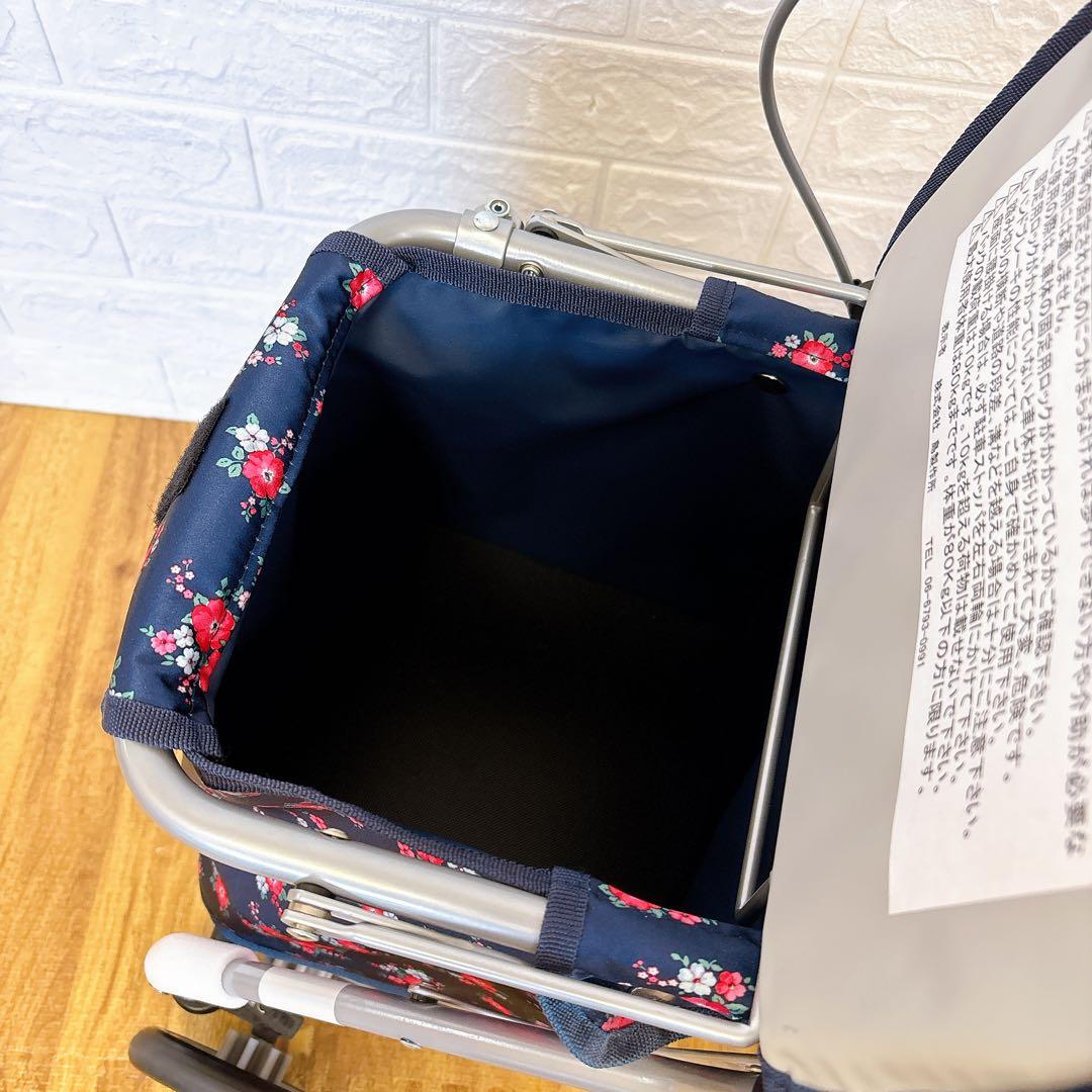 美品 島製作所 シルバーカー リズムRWC フローラル　花柄　取扱説明書付き