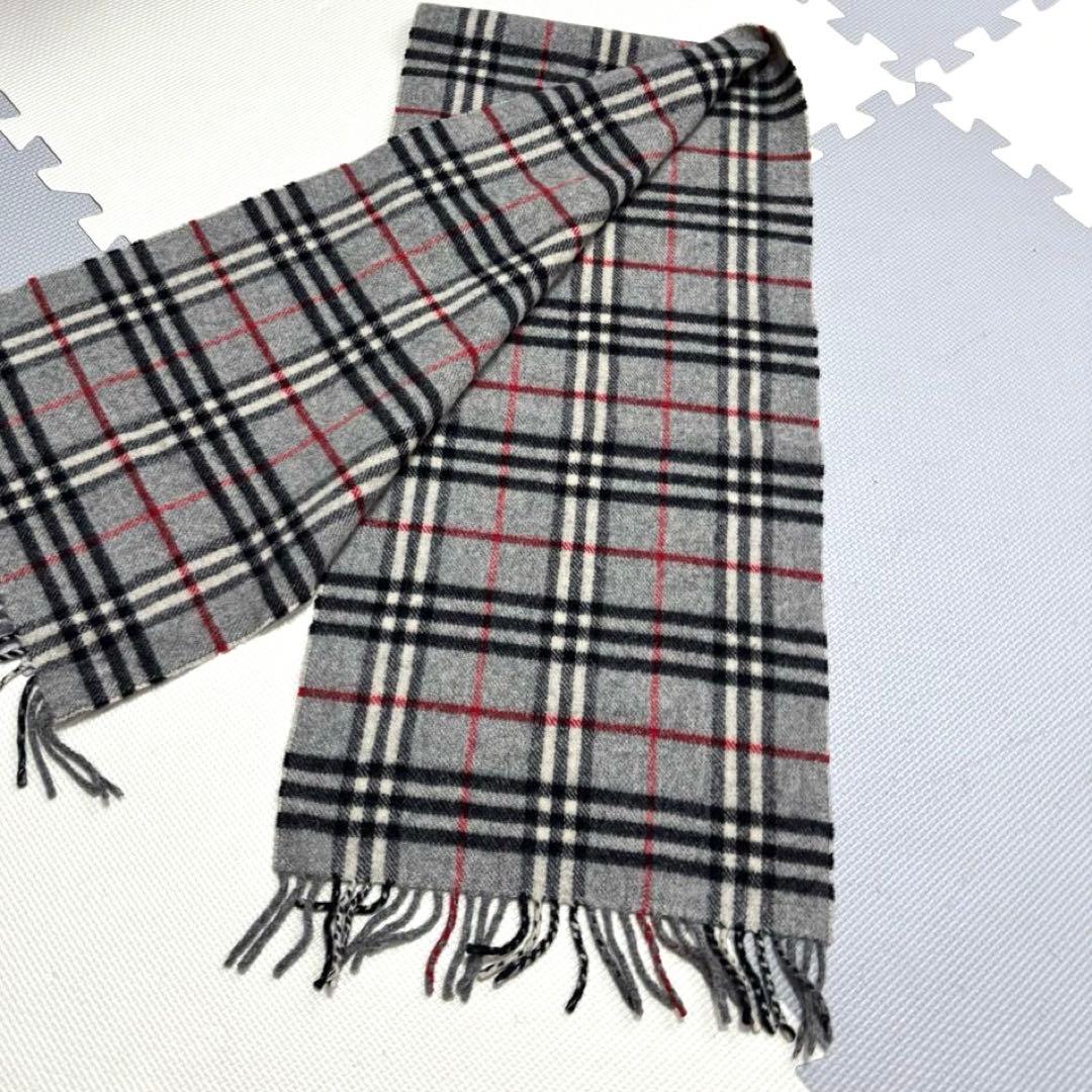 Burberrys ラムウール100%マフラー グレー ノバチェック - メルカリ