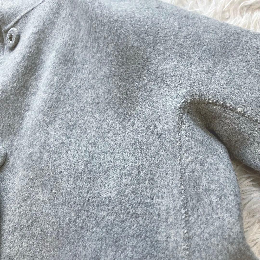 セオリー ダブルフェイス リバー フーデットコート カシミヤ混 グレー