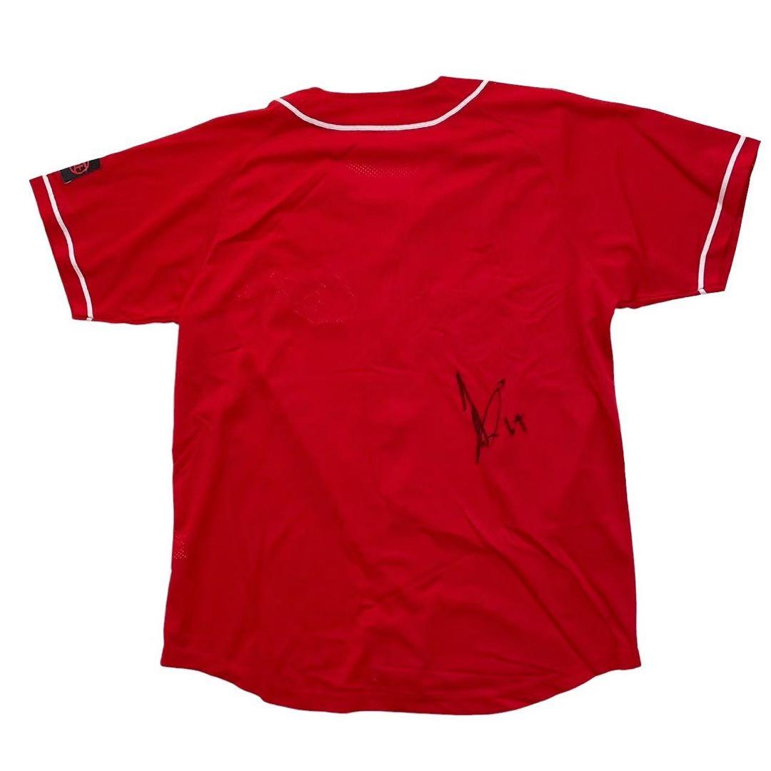 Carp カープ 広島 サイン入りユニフォーム 赤 14 野球 ファン メッシュ