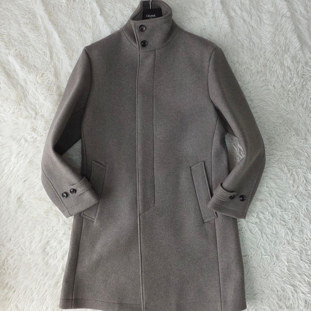 【定価11万/未使用】ジュンハシモト カシミヤ混 スタンドカラーコート グレー系