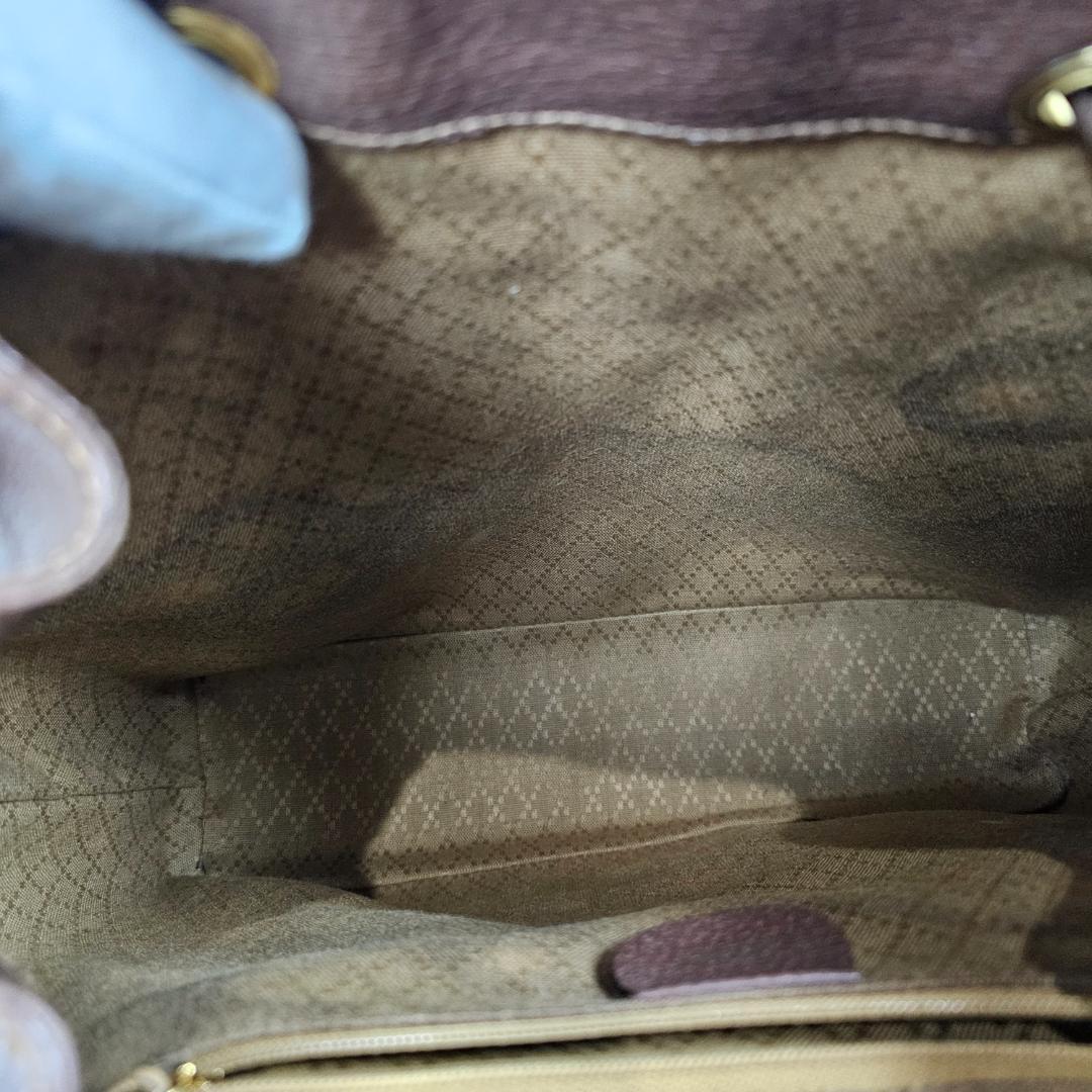 【人気モデル】オールドグッチ バンブー リュックサック レザー ブラウン