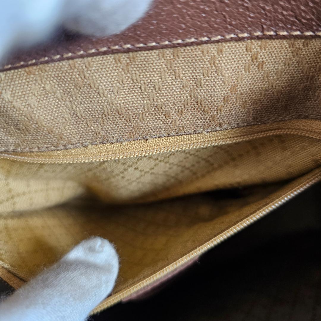 【人気モデル】オールドグッチ バンブー リュックサック レザー ブラウン