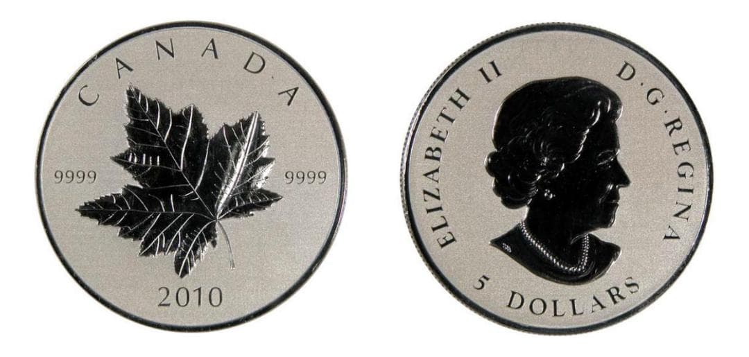 ソ*ラ様 NGC PF68☆2010 カナダ メイプルリーフ ピエフォー 5ドル