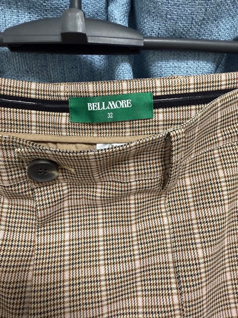 BELLMOREゴルフ　チェック柄 ゴルフパンツ 32