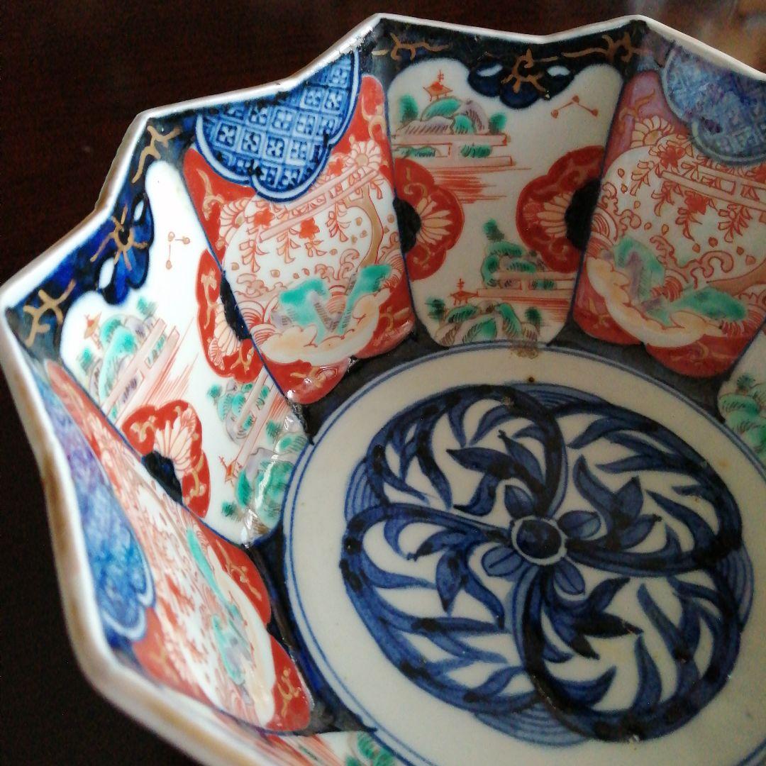 古伊万里 色絵金彩十角鉢 20cm 江戸時代文化文政期 - メルカリ