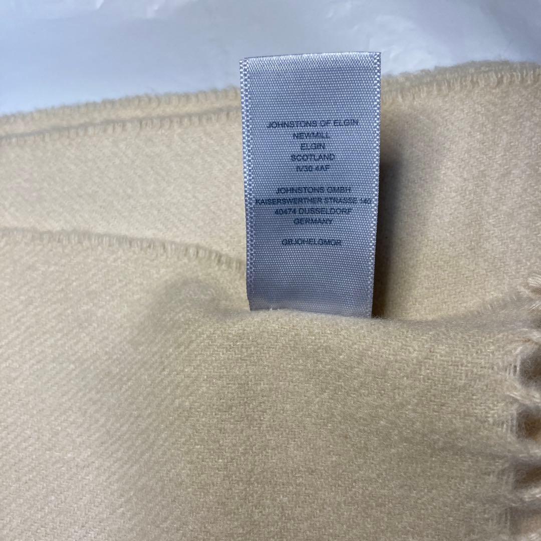 専用 ジョンストンズ カシミヤ100％ 大判ストール オフホワイト ナチュラル