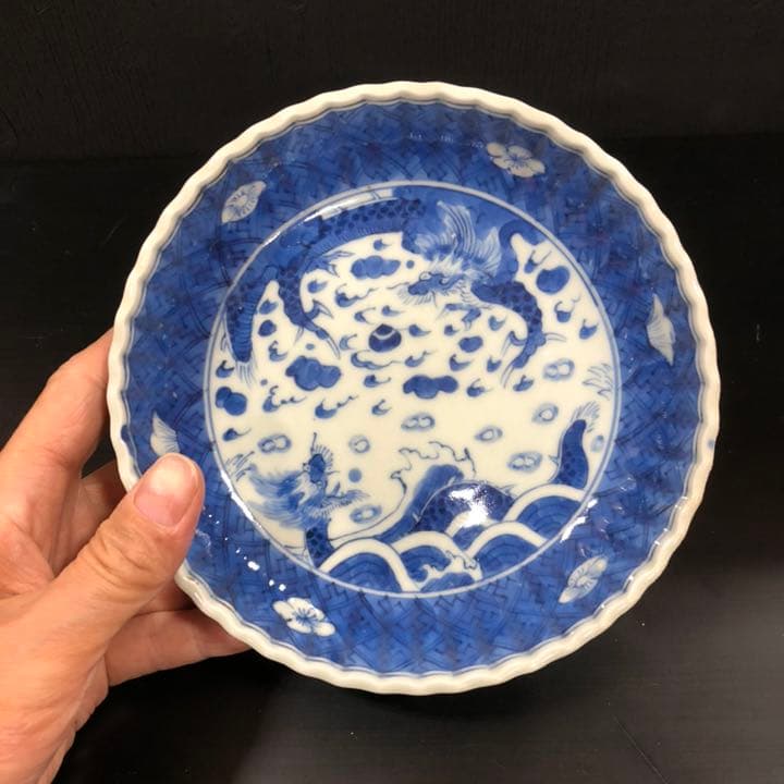 伊万里染付双龍図5寸皿 骨董 古伊万里 R0320wダF - メルカリ