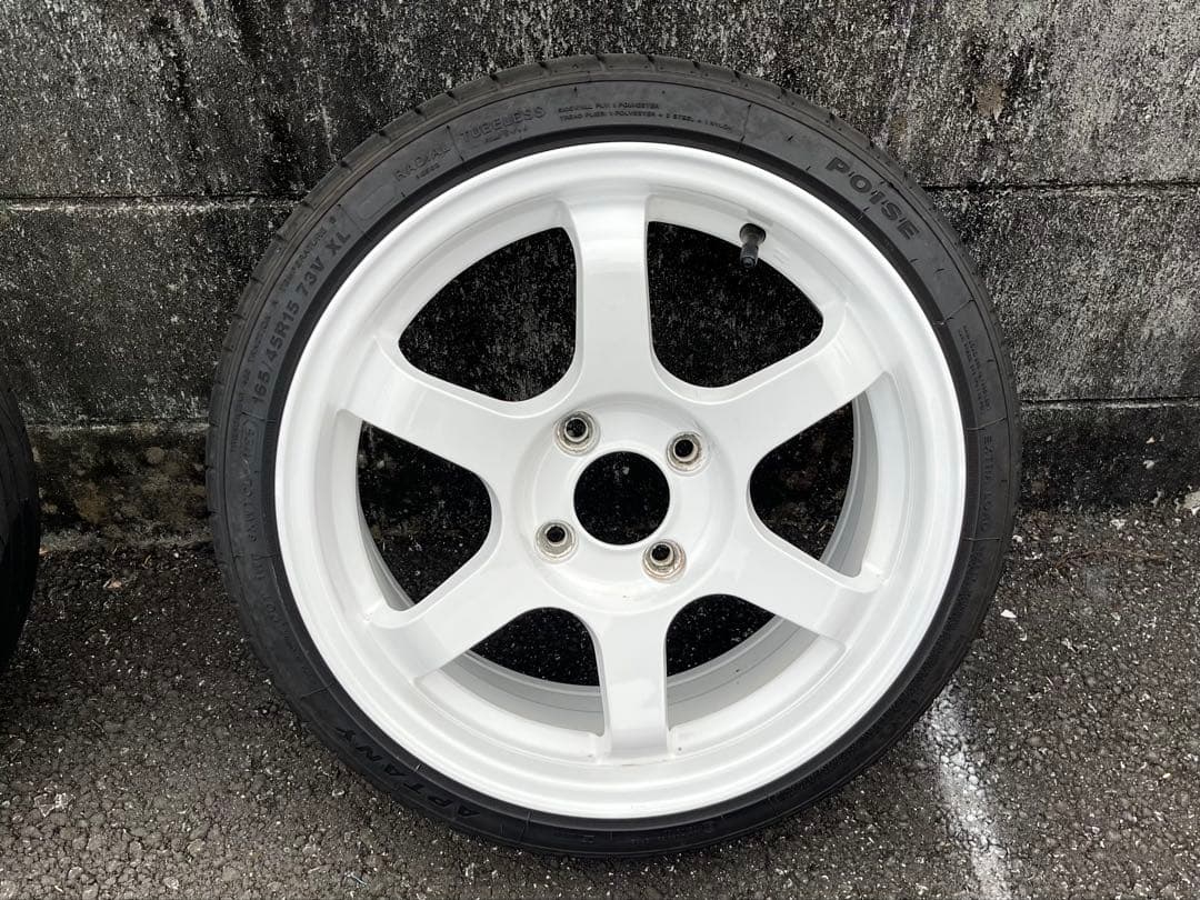 15インチ ホイール 6.5j オフセット38 PCD100 TE37風 バリ溝
