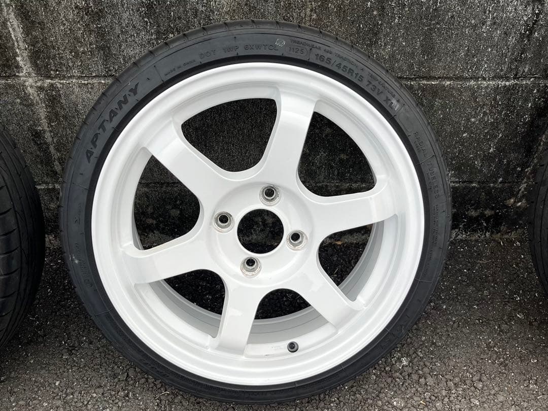 15インチ ホイール 6.5j オフセット38 PCD100 TE37風 バリ溝