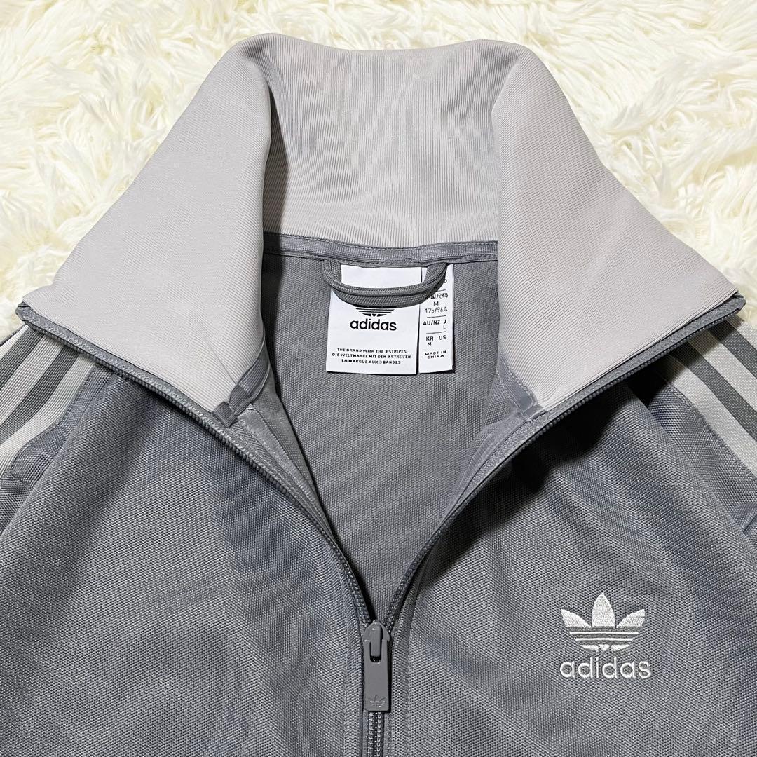 アディダス クラシック トラックトップ ジャージ メンズL グレー シルバー