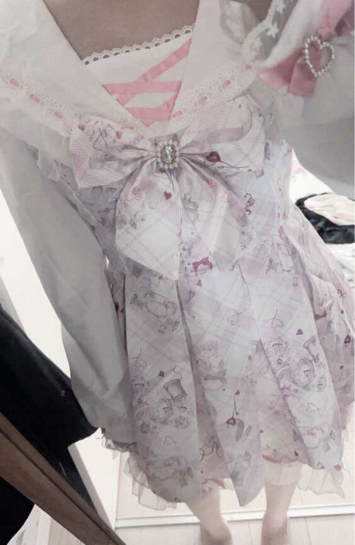 リズリサ LIZLISA Sewing Bear 柄セットアップ ワンピース