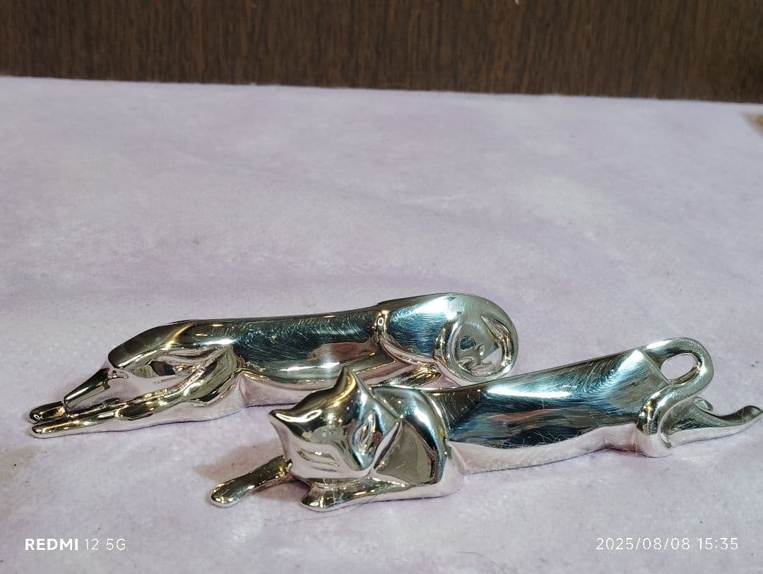 希少 Christofle クリストフル シルバープレート ガリア 犬 猫