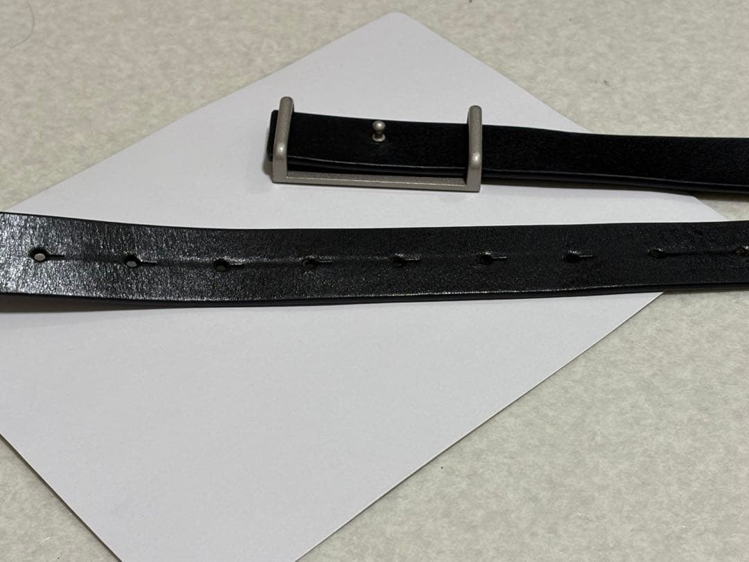 MM6 黒レザー ベルト バックル