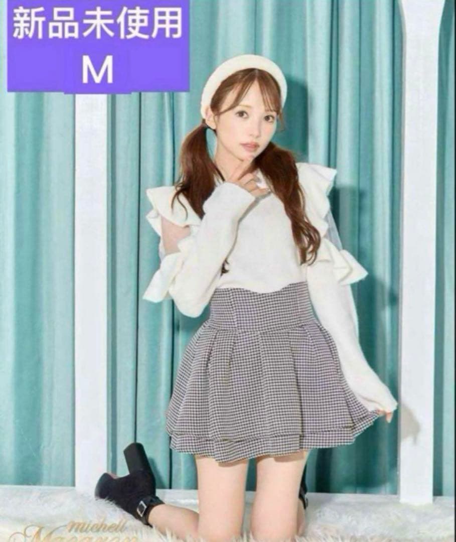 新品未使用 ミシェルマカロン 美脚になれるスカート 千鳥柄 M - メルカリ