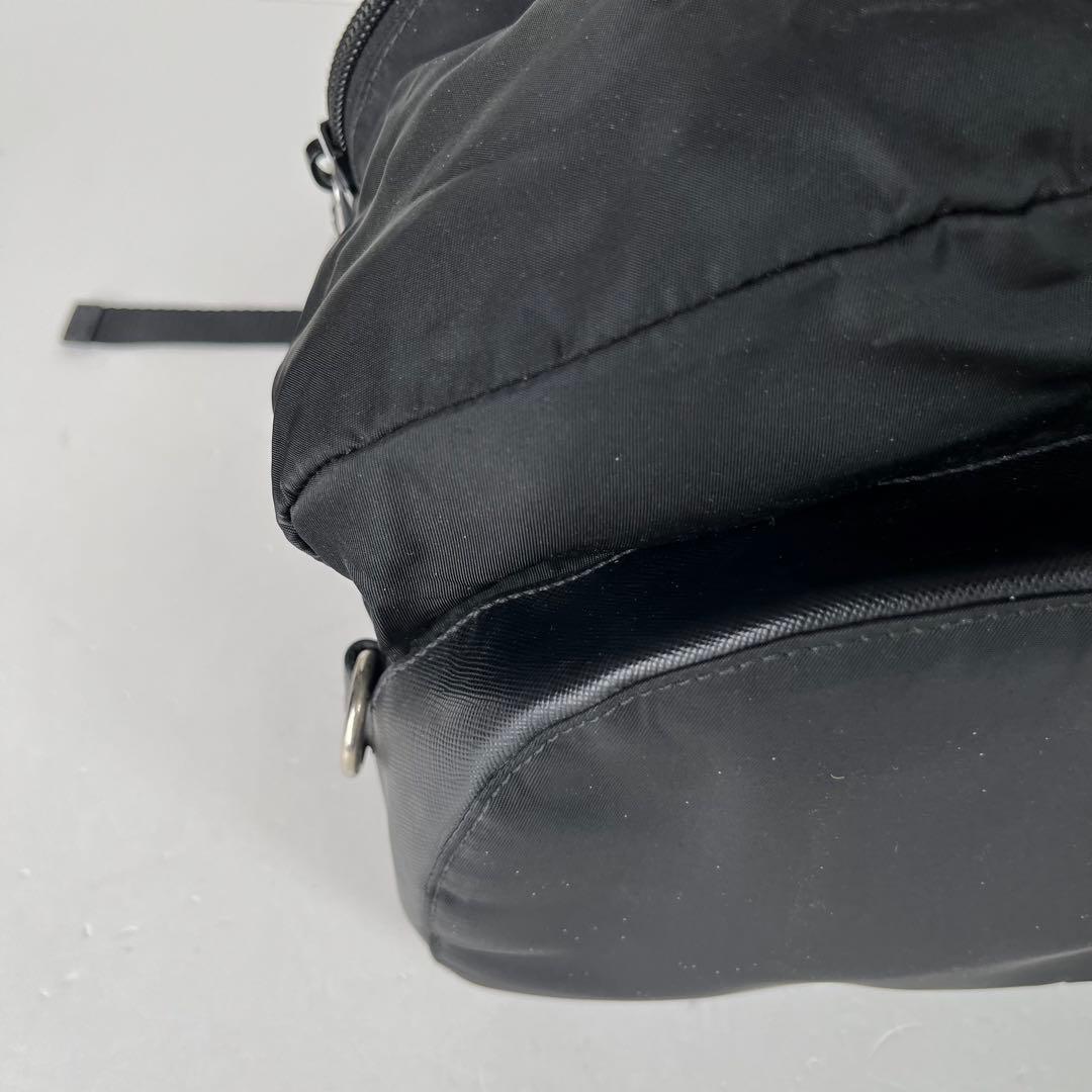 PRADA プラダ リュック 三角ロゴ ナイロン サフィアーノレザー ブラック