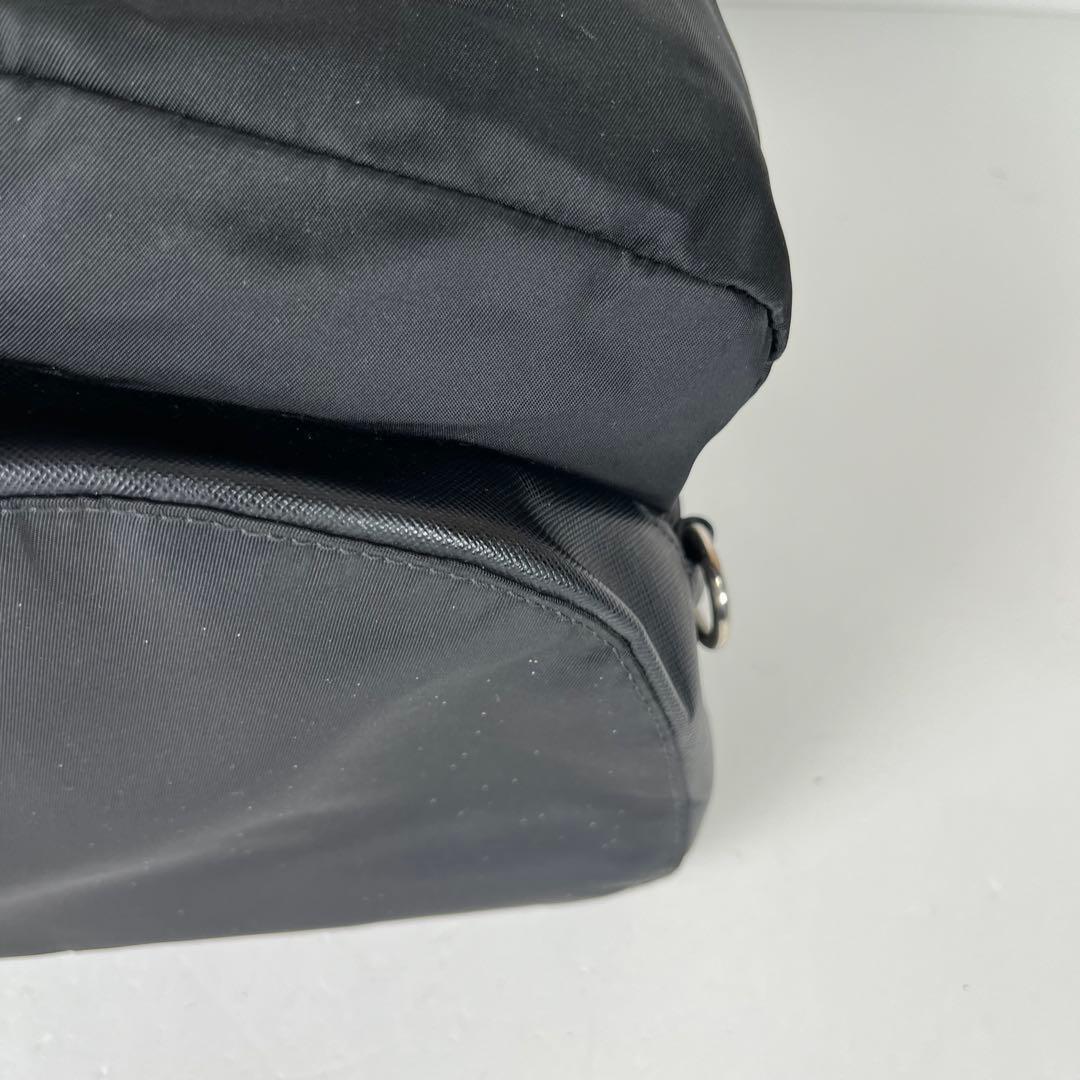 PRADA プラダ リュック 三角ロゴ ナイロン サフィアーノレザー ブラック